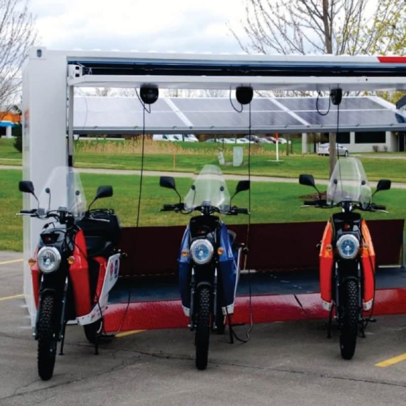 Estación de Carga Solar para Motocicletas Eléctricas