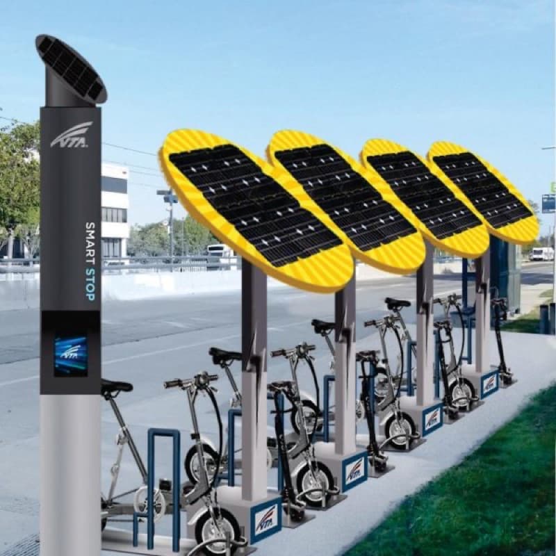 Estación de Carga Solar para Scooters Eléctricos