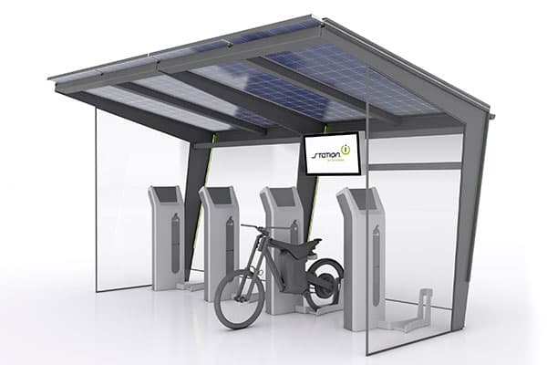Estación de carga para motocicletas y bicicletas