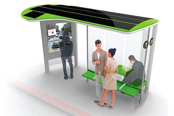 Paraderos con estación de carga solar